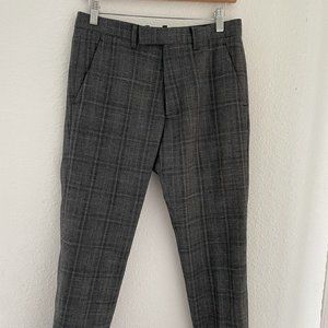 AllSaints Gray Black Plaid Print Dress Paints  In Women's Sz 28 / Regular Fit